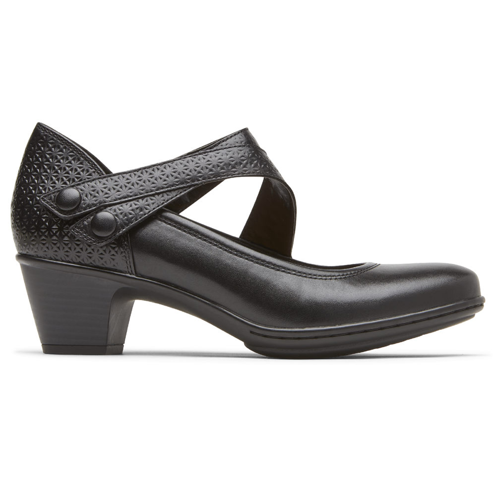 Rockport Wedges For Womens Black - Cobb Hill Kailyn Asymmetrical Mary Jane - FC5320974